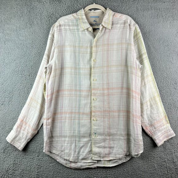 Tommy Bahama Relax Linen Multicolor Button Down  Long Sleeve size M - Picture 1 of 8